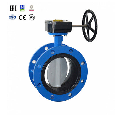 Worm Gear Double Flange Butterfly Valve